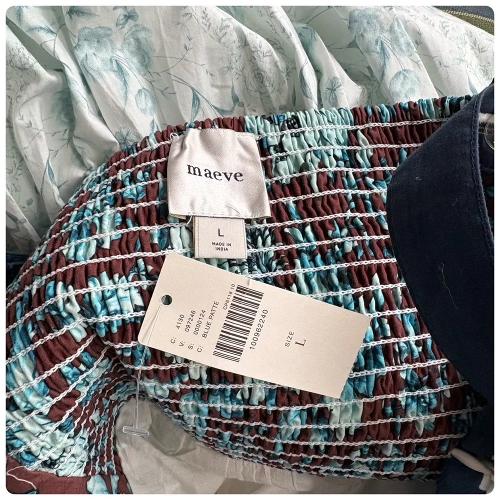 NWT Anthropologie Maeve Sleeveless Square-Neck Button-Front Midi Dress, L - Picture 13 of 14